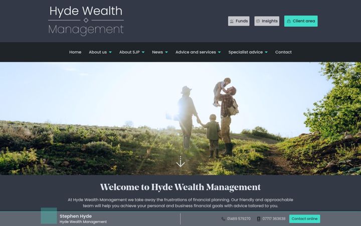 Screenshot of hydewealthmanagement.co.uk