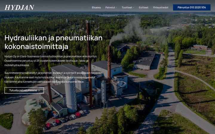 Screenshot of hydjan.fi