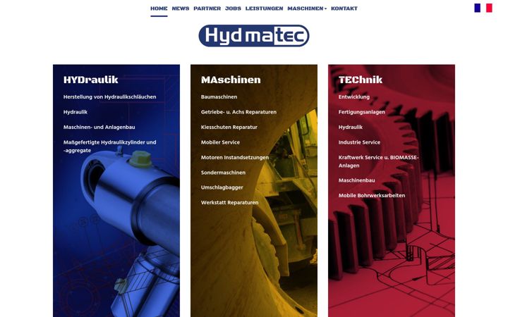Screenshot of hydmatec.com