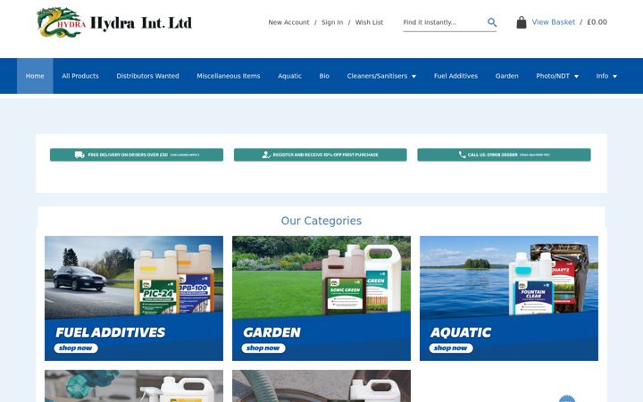 Screenshot of hydra-int.com