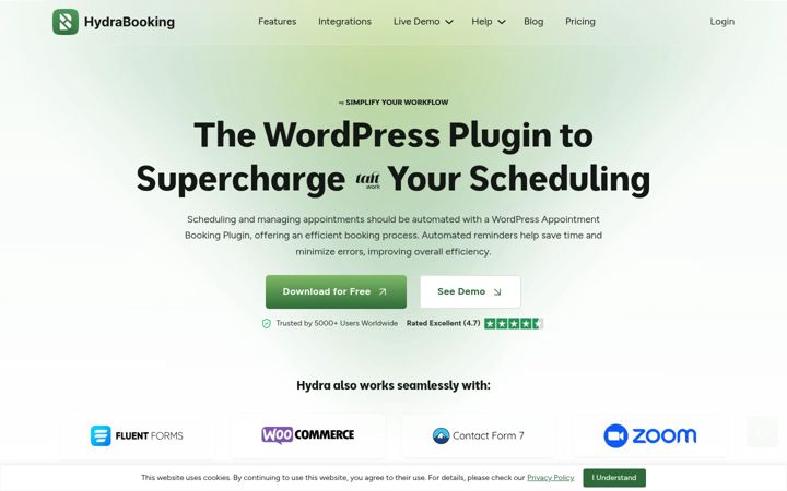 Screenshot of hydrabooking.com
