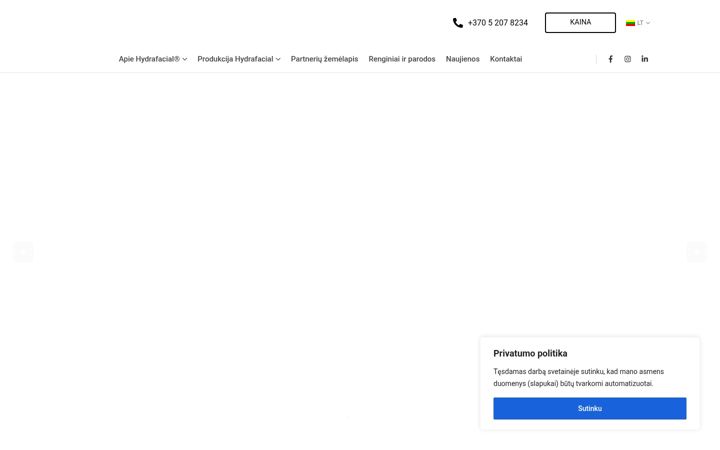 Posnetek zaslona hydrafacialist.lt
