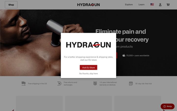 Screenshot of hydragun.com
