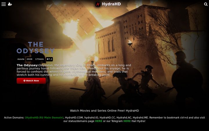 Ekraanipilt saidist hydrahd.ru