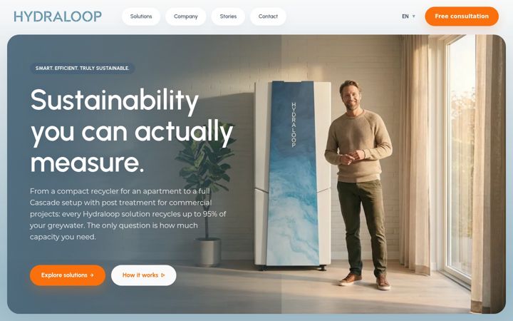 Screenshot of hydraloop.com