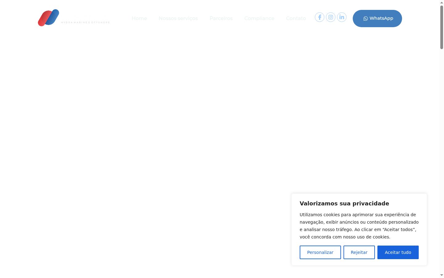 Screenshot of the consent banner shown before any interaction