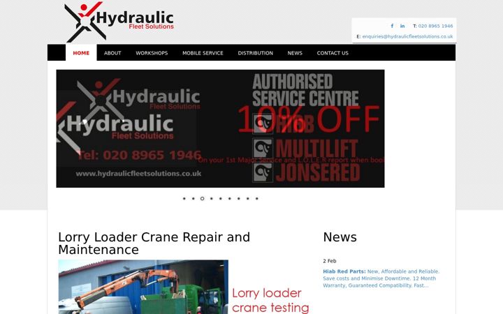 Captură de ecran a hydraulicfleetsolutions.co.uk