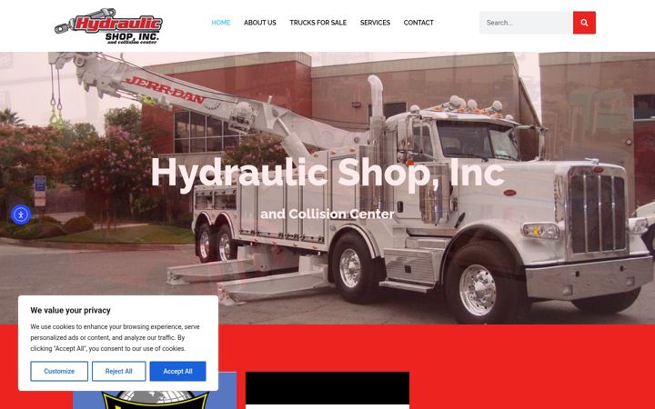Screenshot of hydraulicshopinc.com