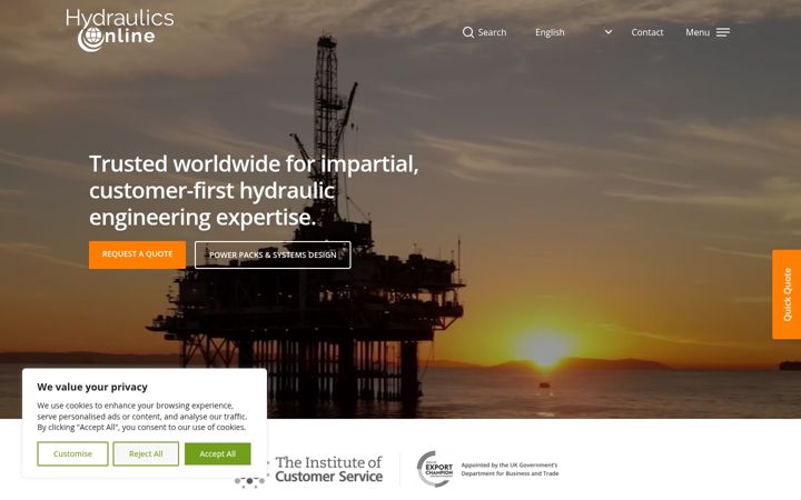 Screenshot of hydraulicsonline.com