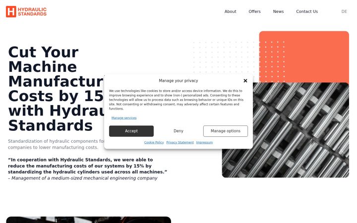 Screenshot of hydraulicstandards.com