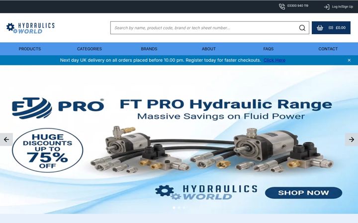 Screenshot of hydraulicsworld.co.uk