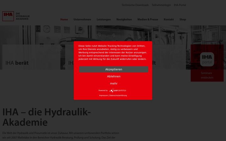 Snímek obrazovky hydraulik-akademie.de