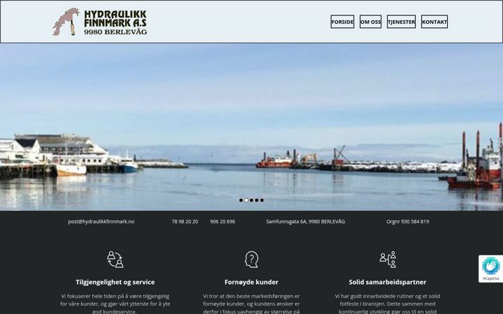 Captură de ecran a hydraulikkfinnmark.no