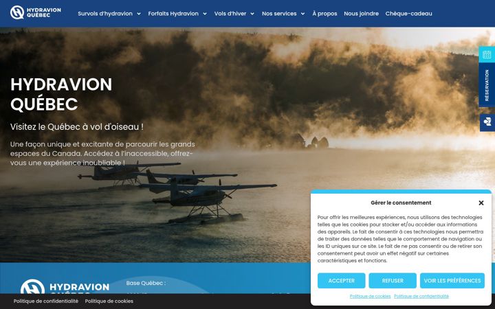 Screenshot of hydravionquebec.com