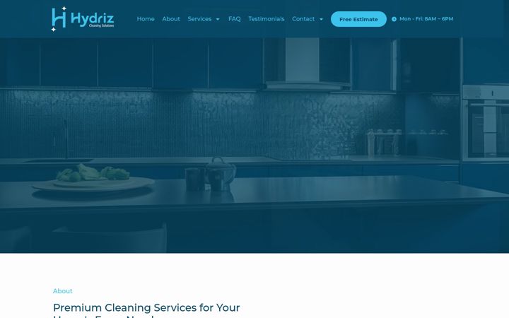 Screenshot of hydrizcleaningsolutions.com