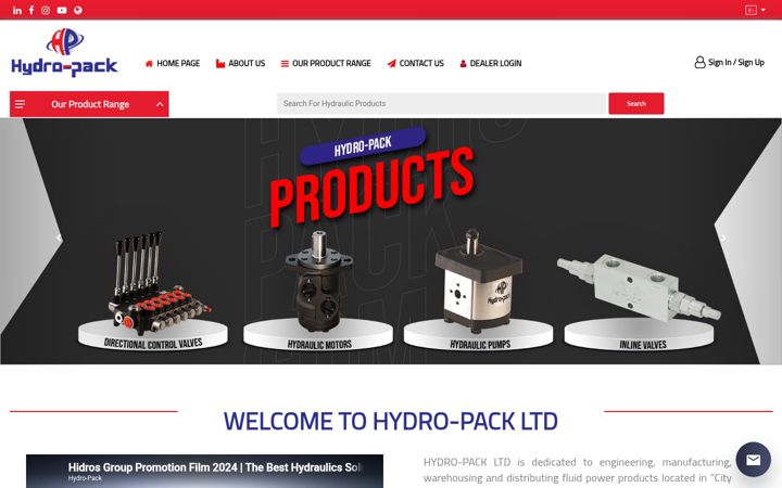 Screenshot of hydro-pack.com