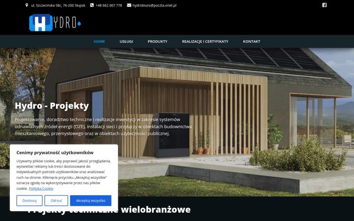 Screenshot of hydro-projekty.pl