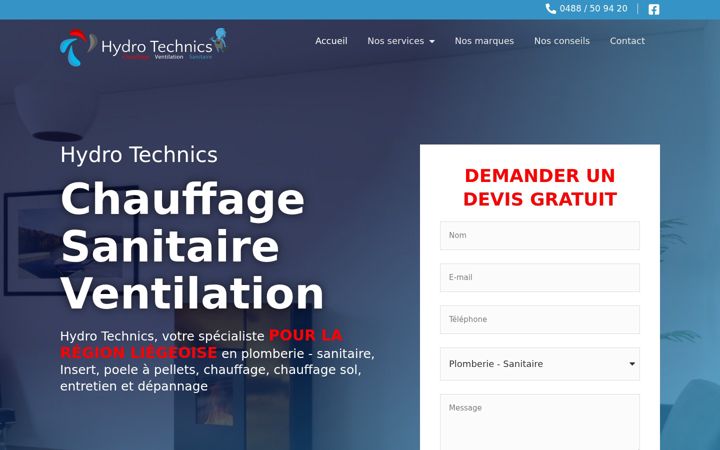 Screenshot of hydro-technics.be
