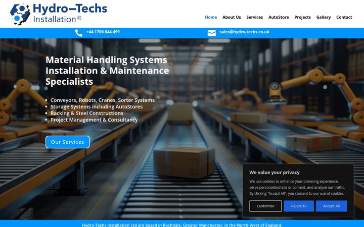 Screenshot of hydro-techs.co.uk