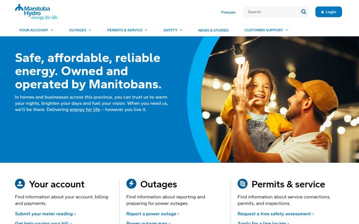 Screenshot of hydro.mb.ca