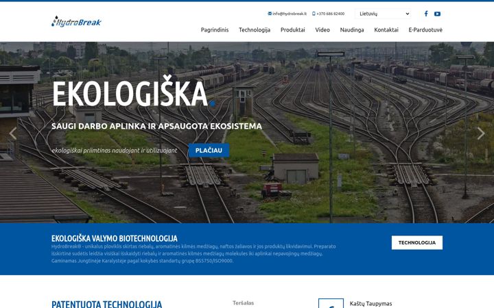 Posnetek zaslona hydrobreak.lt