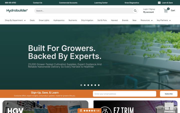 Screenshot of hydrobuilder.com