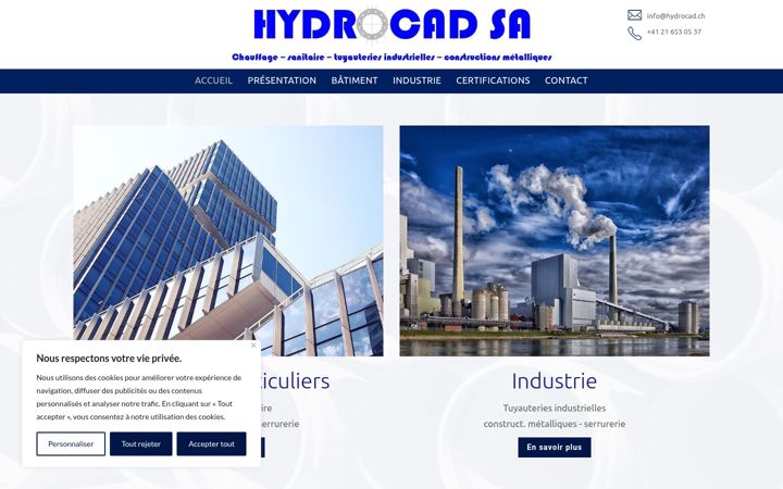 Screenshot of hydrocad.ch