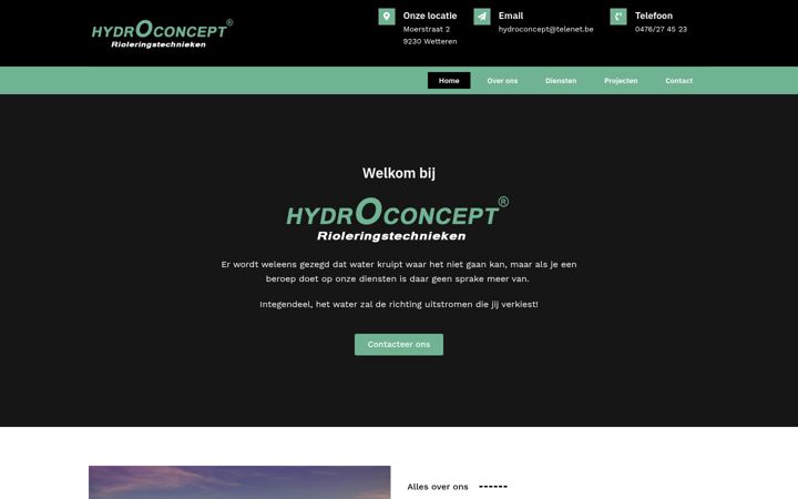 Screenshot of hydroconceptbvba.eu