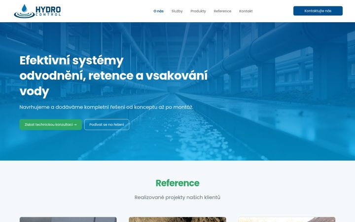 Kuvakaappaus sivustosta hydrocontrol.cz
