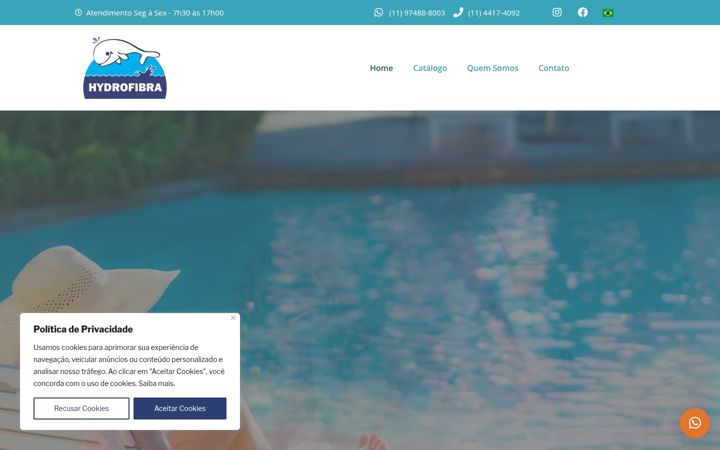 Screenshot of hydrofibra.com.br