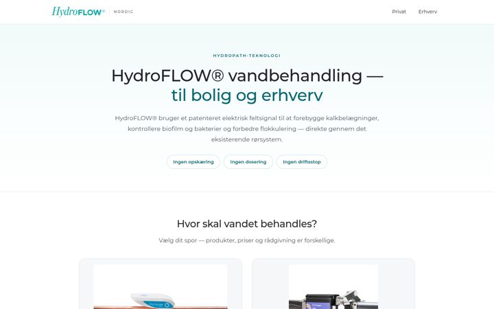 Screenshot of hydroflow-danmark.dk