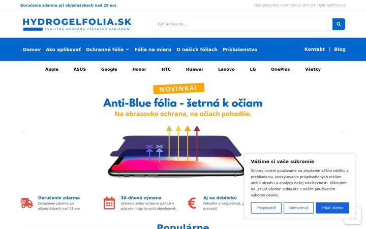 Screenshot of hydrogelfolia.sk