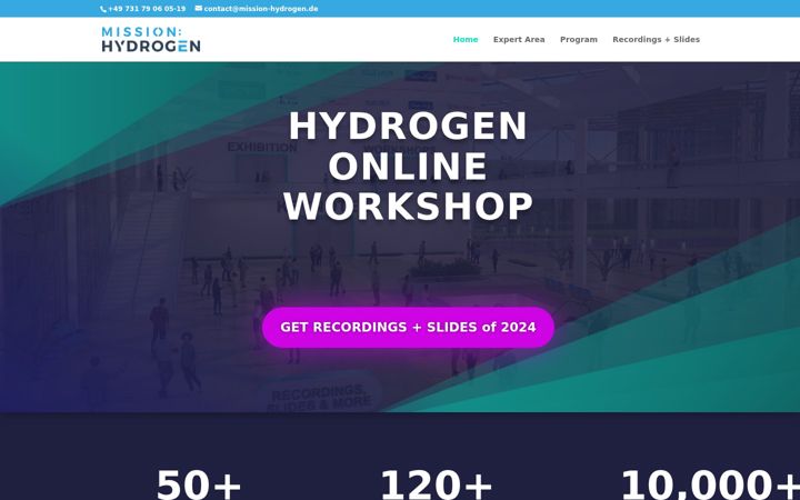 Screenshot of hydrogen-online-workshop.com