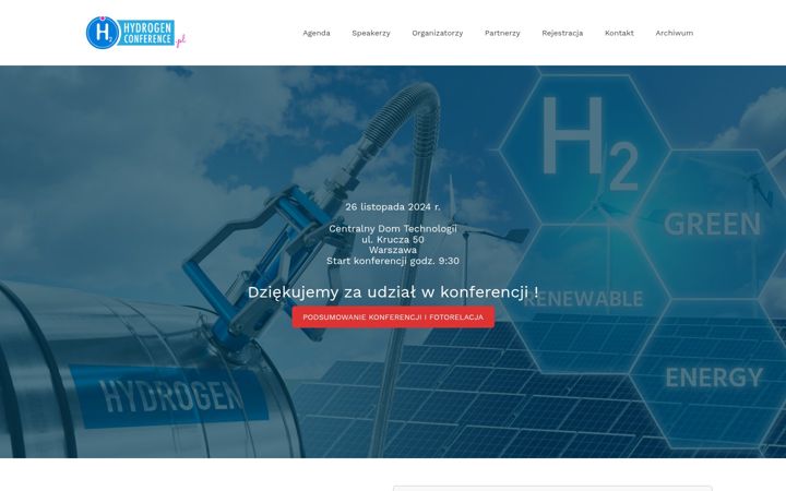 Screenshot of hydrogenconference.pl