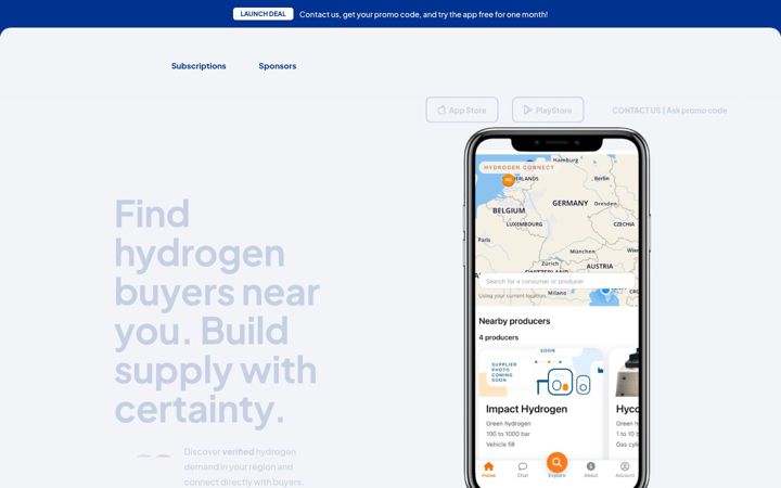 Screenshot of hydrogenconnectapp.com