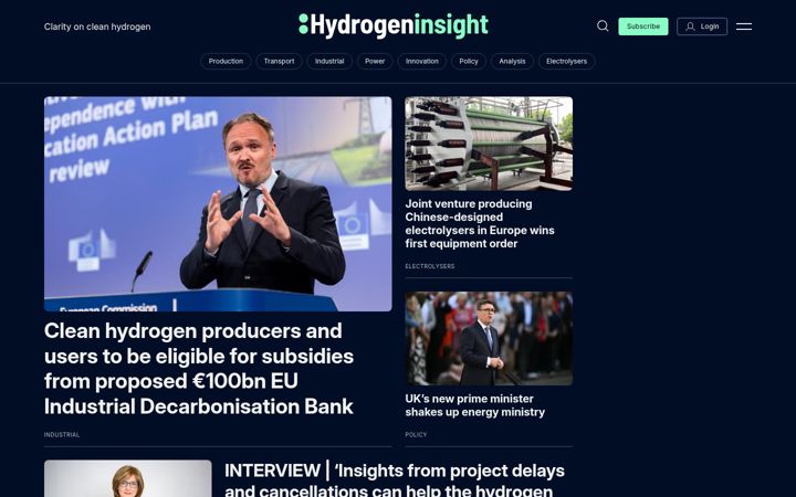Screenshot of hydrogeninsight.com