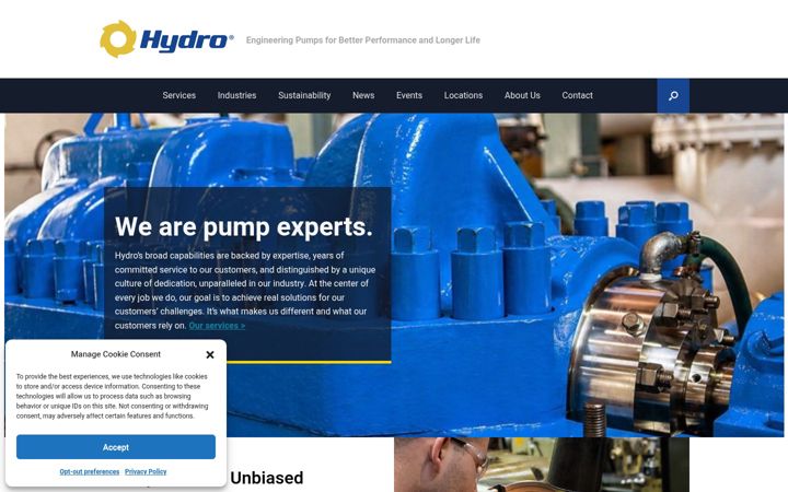 Screenshot of hydroinc.com