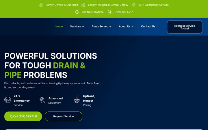 Screenshot of hydrojetdrainservice.com