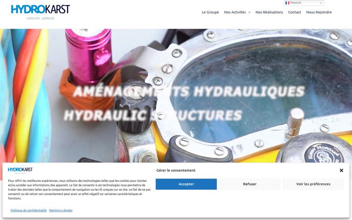 Screenshot of hydrokarst.fr