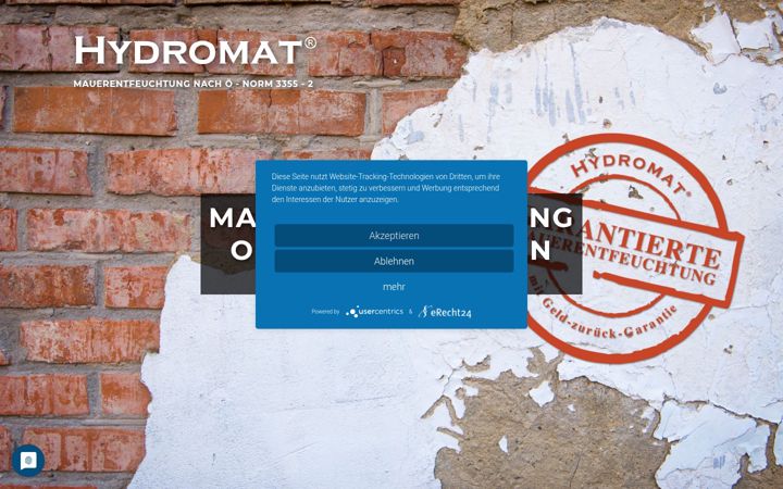 Screenshot of hydromat-mauerentfeuchtung.de