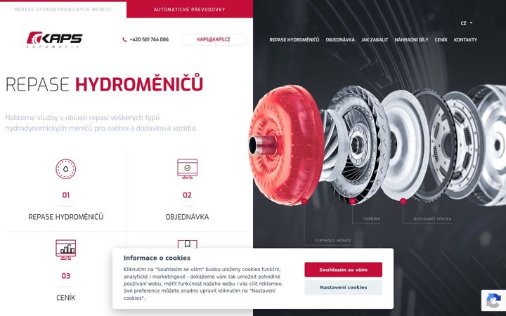 Screenshot of hydromenice.cz