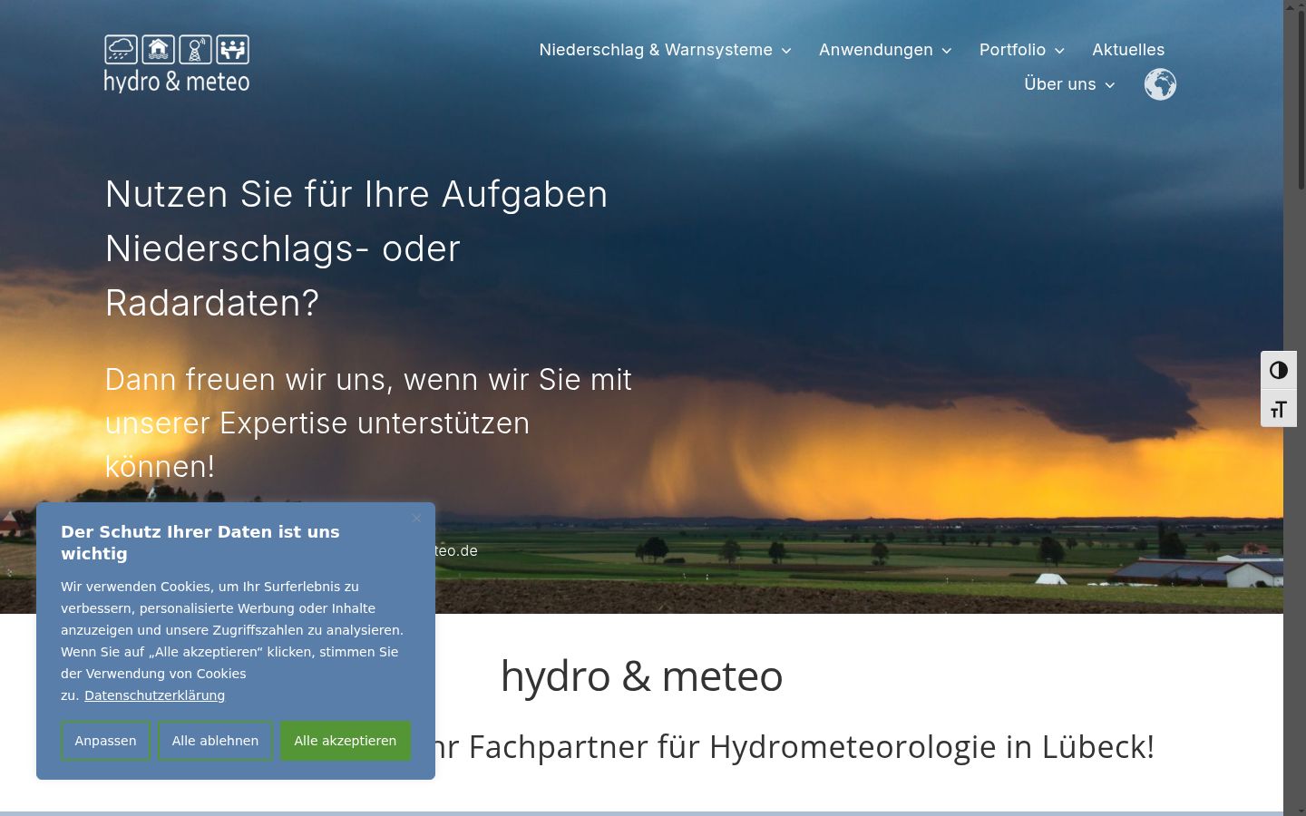 Screenshot des Einwilligungsbanners vor jeglicher Interaktion
