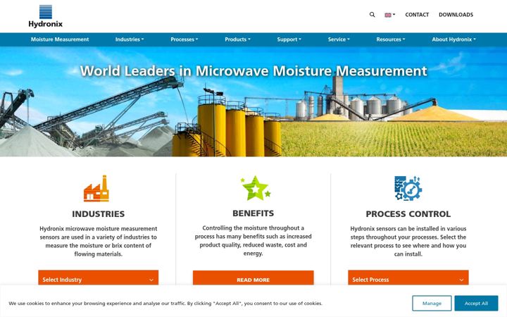 Screenshot of hydronix.com