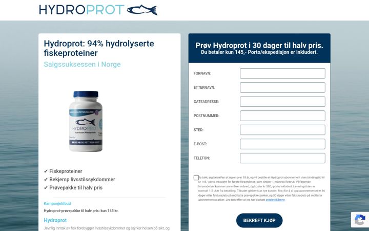 Screenshot of hydroprot.no