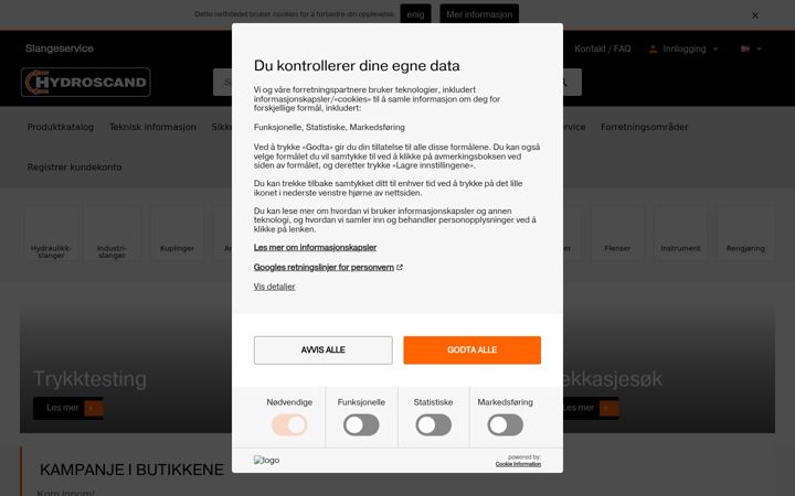 Screenshot of hydroscand.no