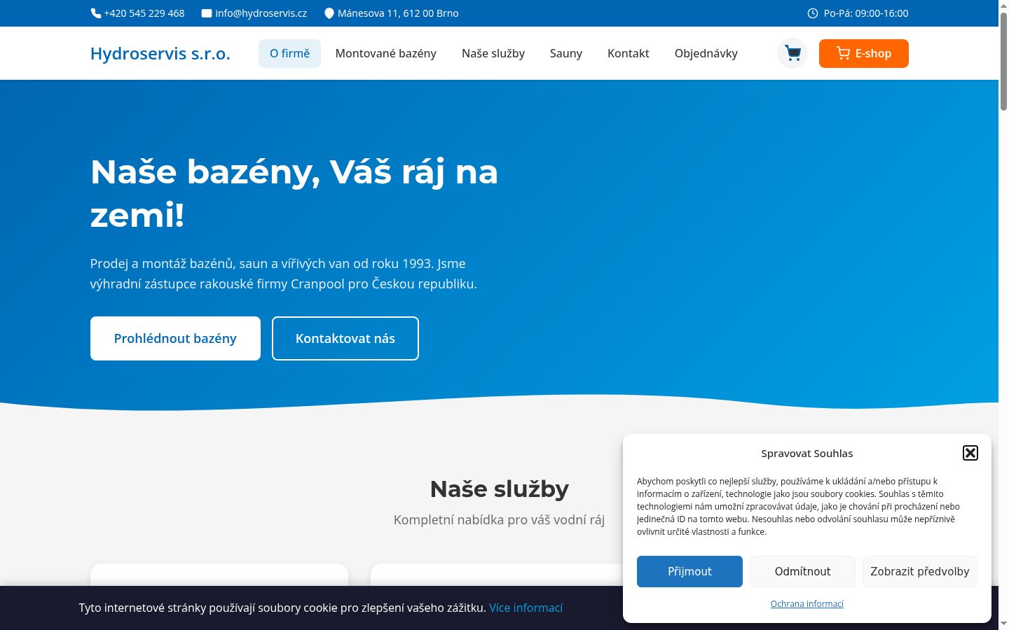 Snímka obrazovky banera súhlasu zobrazeného pred akoukoľvek interakciou