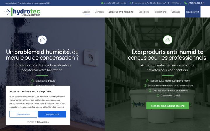 Screenshot of hydrotec.be