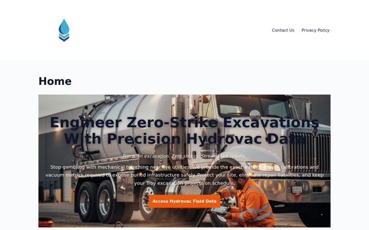 Screenshot of hydrovacdrilling.com
