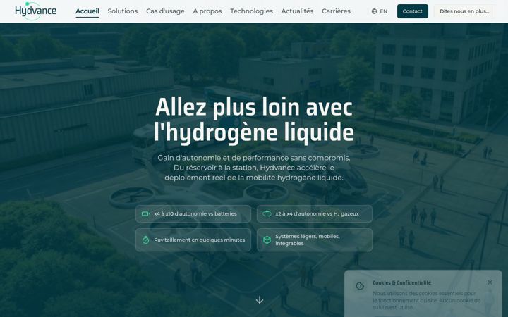 Screenshot of hydvance.com