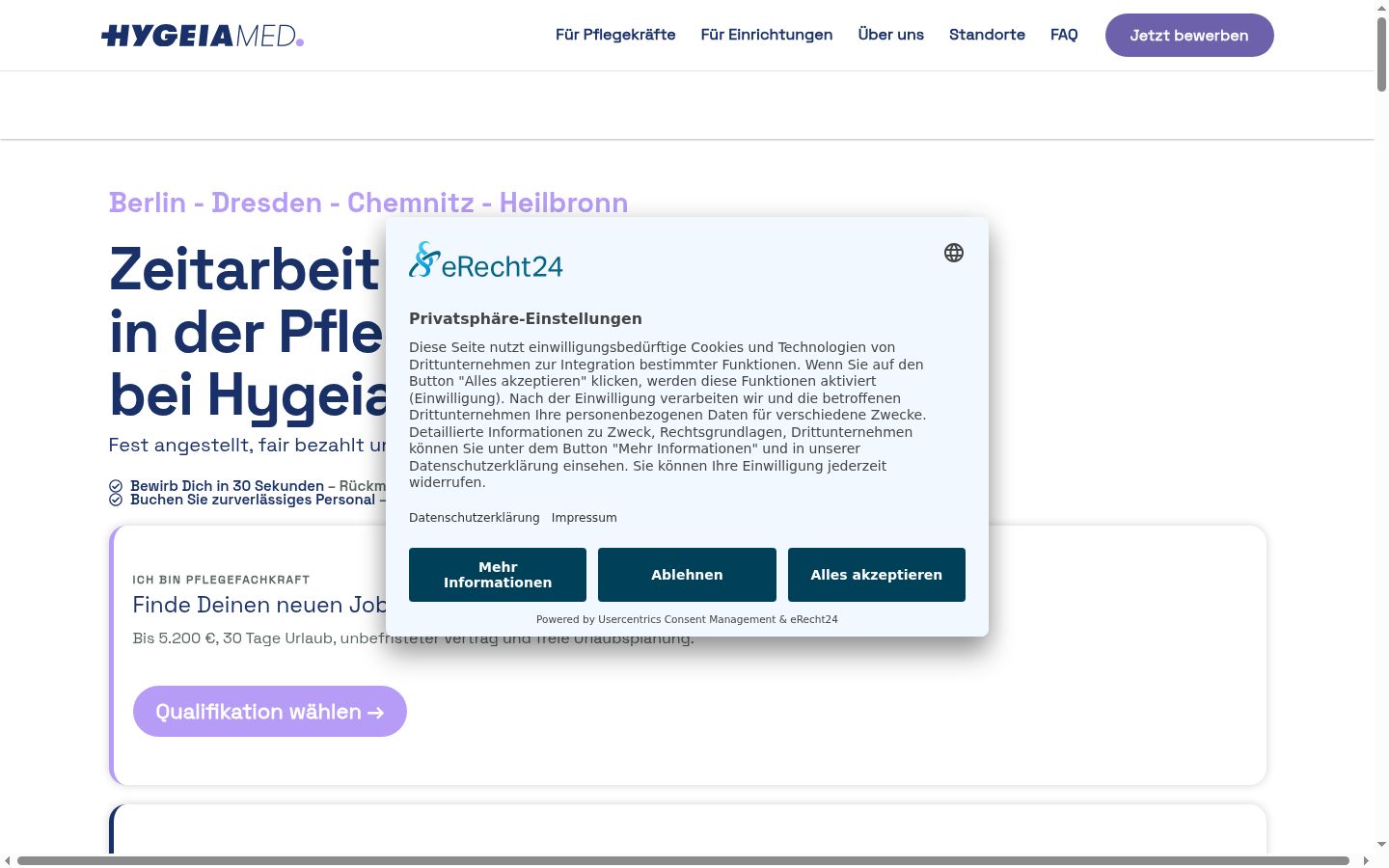 Screenshot del banner di consenso mostrato prima di qualsiasi interazione